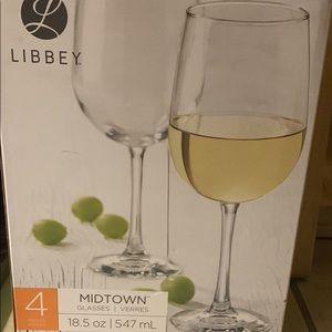 Four Long Stemmed Wine Glasses